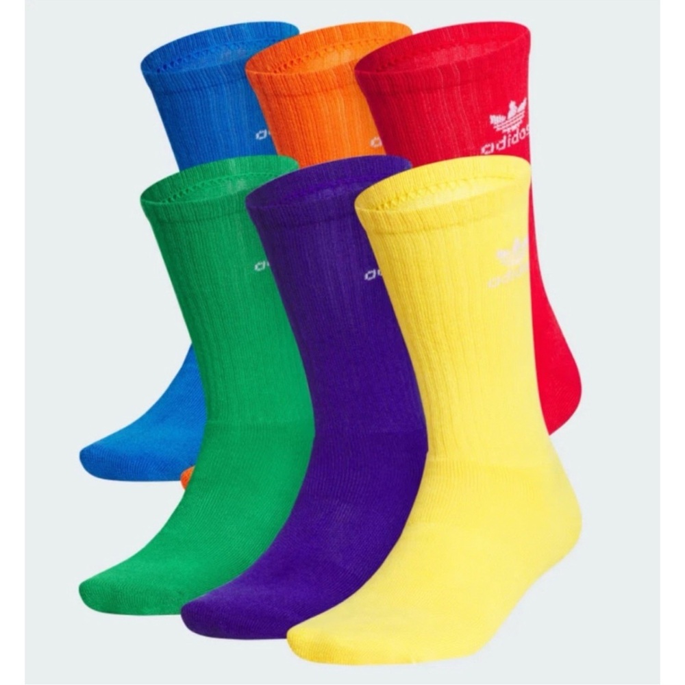 Adidas Men's Vibrant Crew Socks - 6 Pack (NEW)